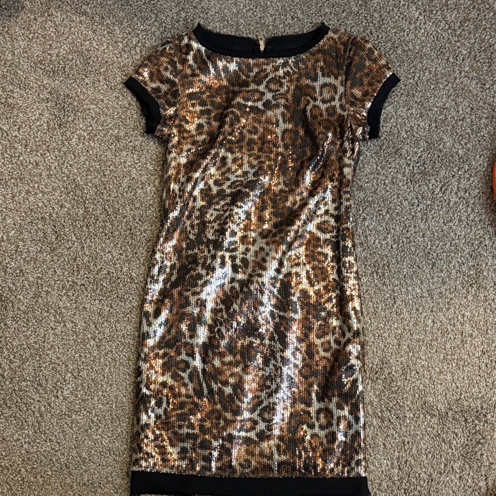 Women’s Leopard Sequin Shift Dress Vince Camuto